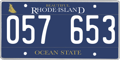 RI license plate 057653