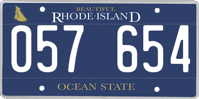 RI license plate 057654
