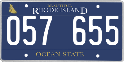 RI license plate 057655