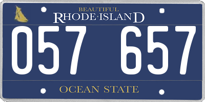 RI license plate 057657