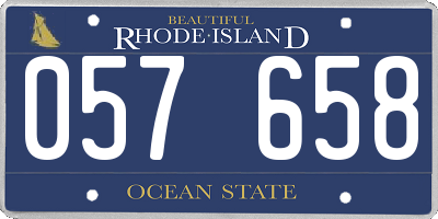RI license plate 057658