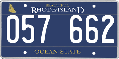 RI license plate 057662