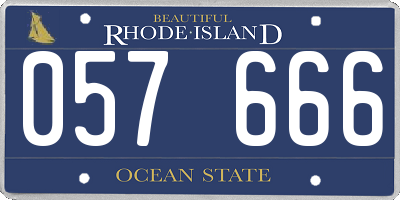 RI license plate 057666