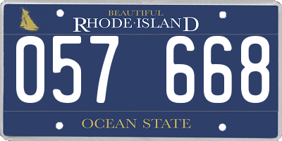 RI license plate 057668