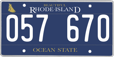 RI license plate 057670