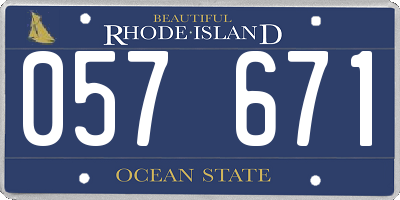 RI license plate 057671