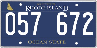 RI license plate 057672