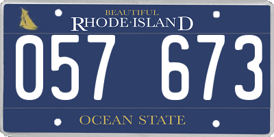 RI license plate 057673