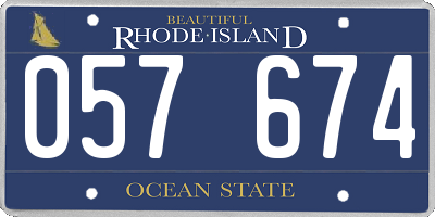 RI license plate 057674