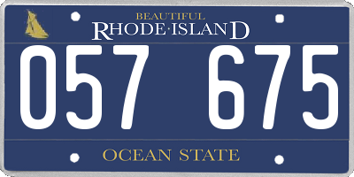 RI license plate 057675