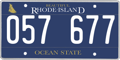 RI license plate 057677