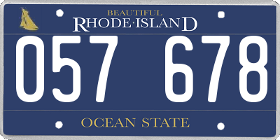 RI license plate 057678