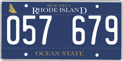 RI license plate 057679
