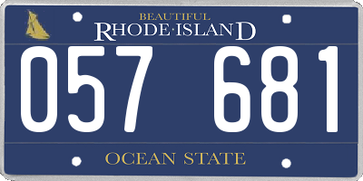 RI license plate 057681