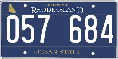 RI license plate 057684