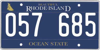 RI license plate 057685
