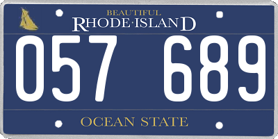 RI license plate 057689