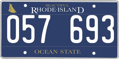 RI license plate 057693