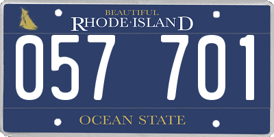 RI license plate 057701