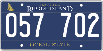 RI license plate 057702