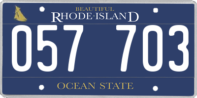 RI license plate 057703
