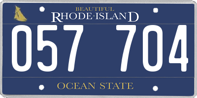 RI license plate 057704