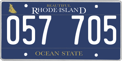 RI license plate 057705