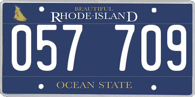 RI license plate 057709