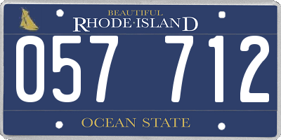 RI license plate 057712