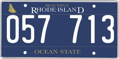 RI license plate 057713