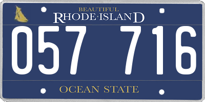 RI license plate 057716