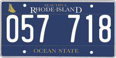RI license plate 057718