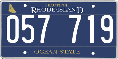 RI license plate 057719
