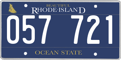 RI license plate 057721