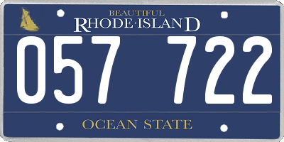 RI license plate 057722