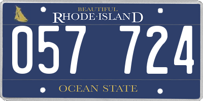 RI license plate 057724