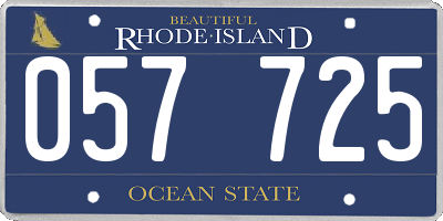 RI license plate 057725