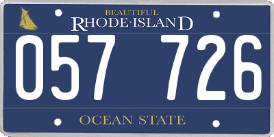 RI license plate 057726