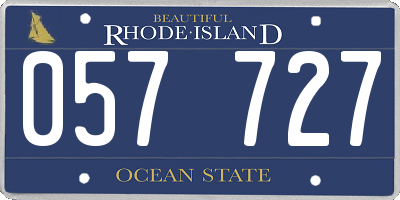RI license plate 057727