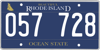 RI license plate 057728