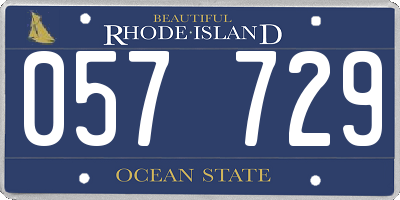 RI license plate 057729