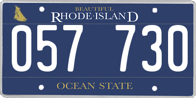 RI license plate 057730