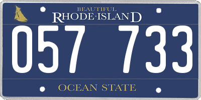 RI license plate 057733