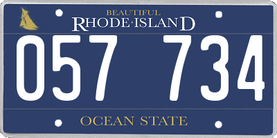 RI license plate 057734