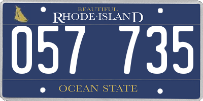 RI license plate 057735