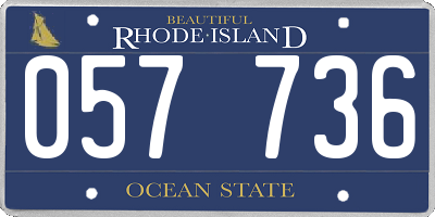 RI license plate 057736