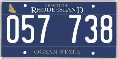 RI license plate 057738