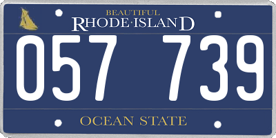 RI license plate 057739
