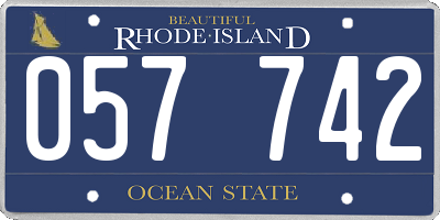 RI license plate 057742