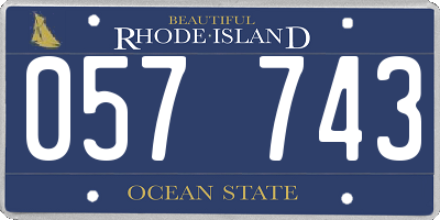 RI license plate 057743